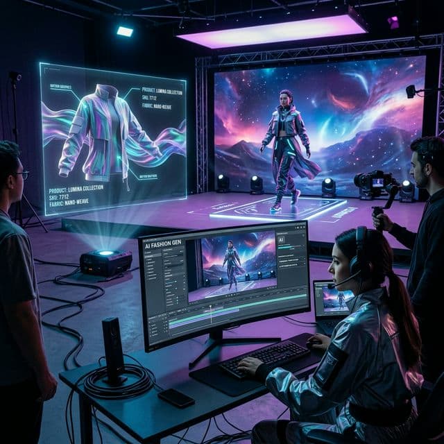 AI fashion video marketing scene