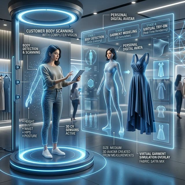 AI fashion technology workflow concept