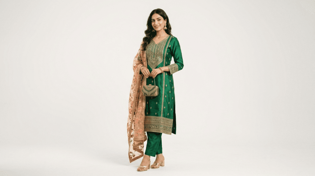 AI generated ethnic model in kurti