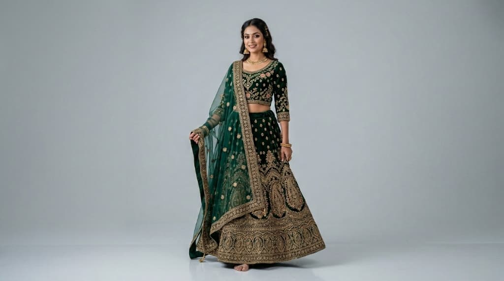 AI generated ethnic model in lehenga