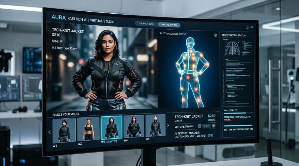 Advanced AI fashion studio interface