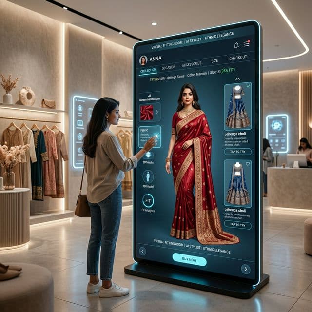 Modern digital virtual fitting room concept