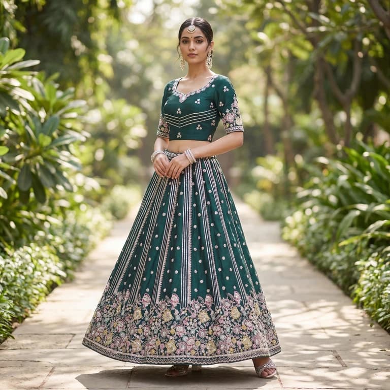Green Lehenga