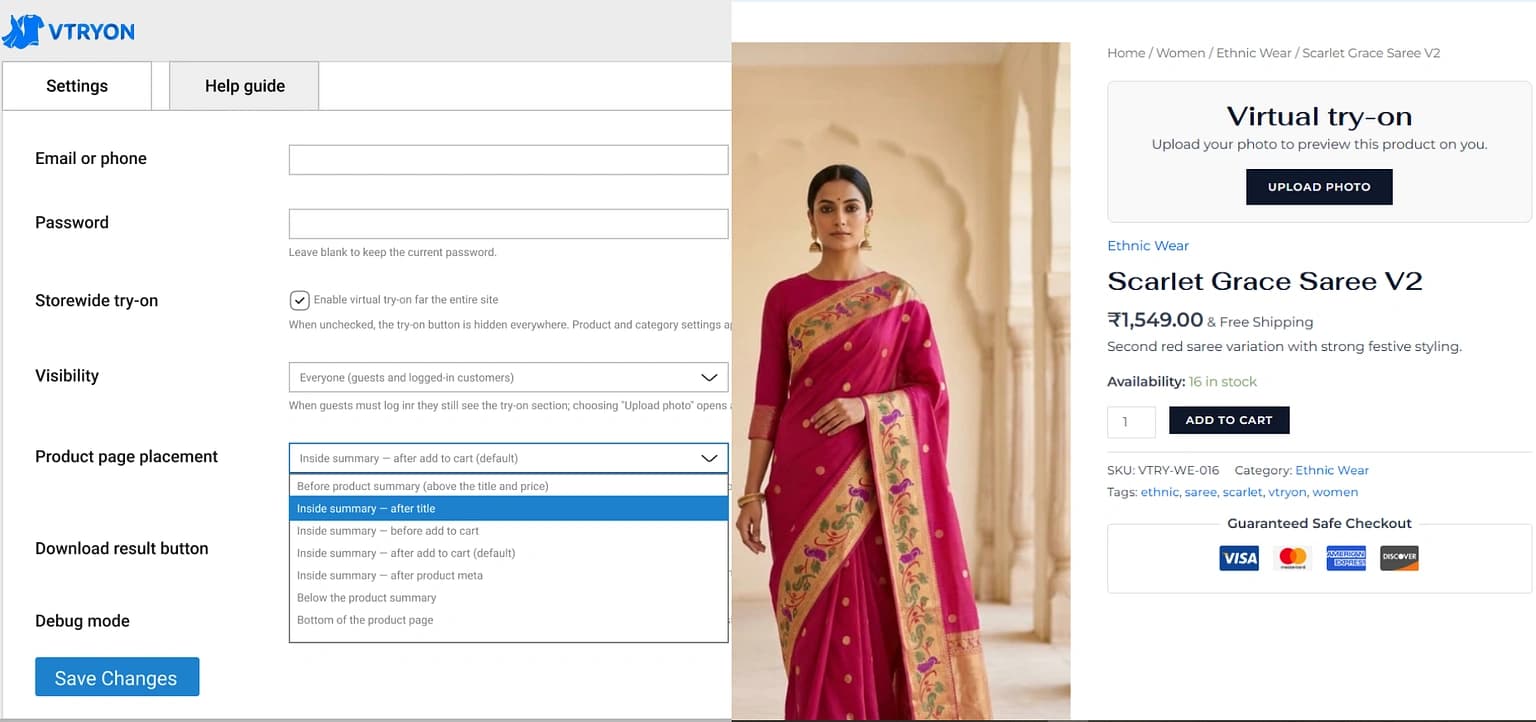 Product Page Placement Control