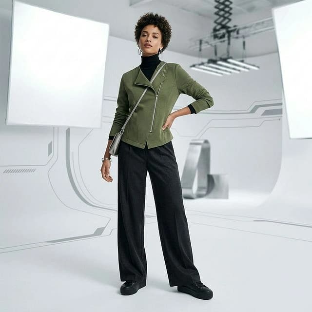 AI fashion model in professional studio