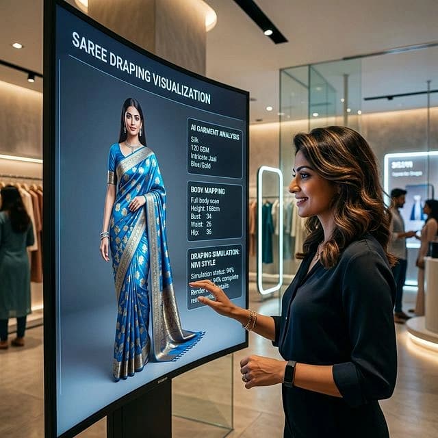AI saree draping visualization and analysis