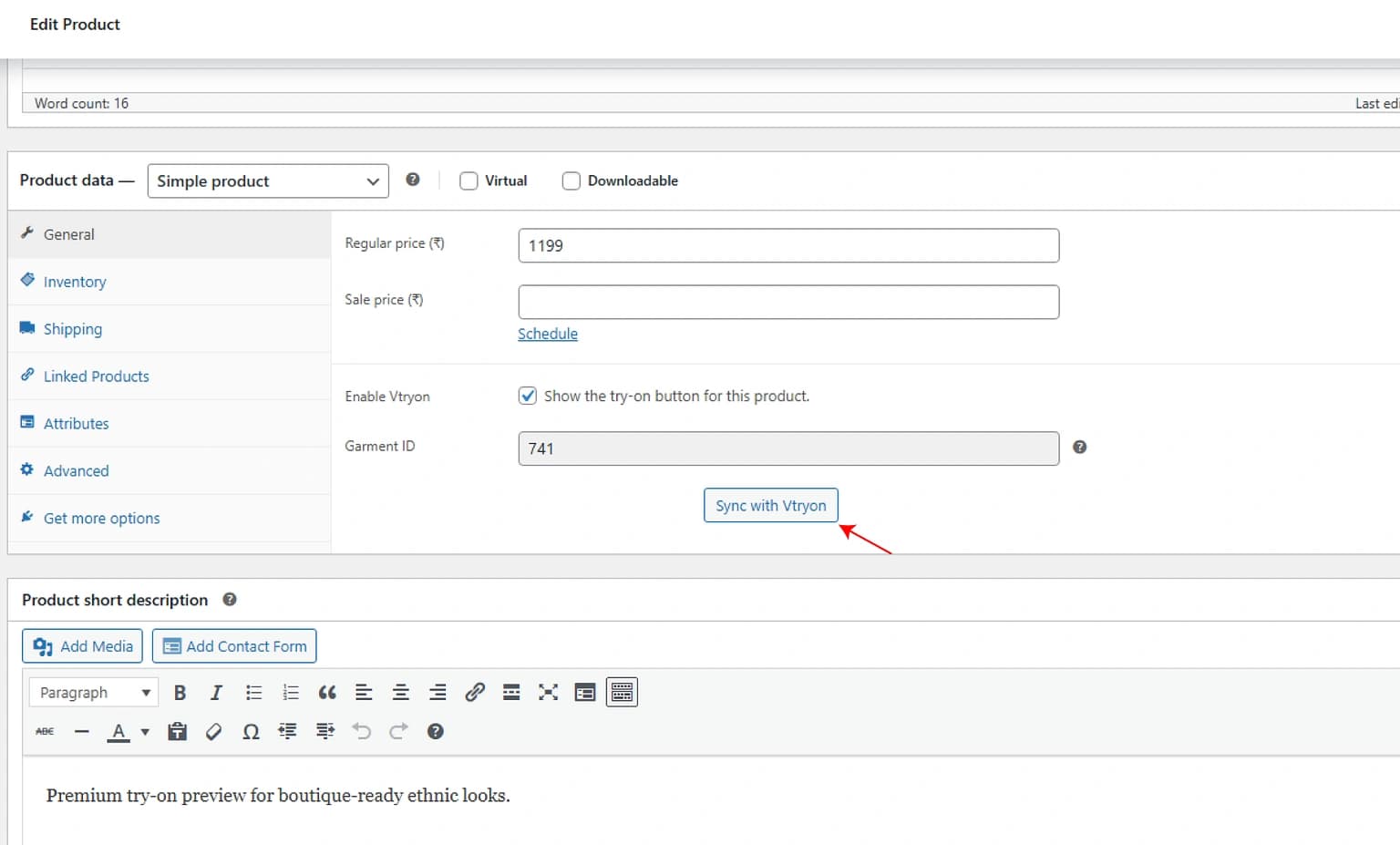 Sync products settings in WooCommerce product editor