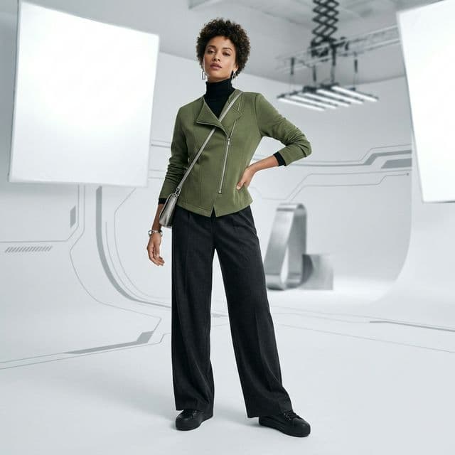 AI fashion model in professional studio