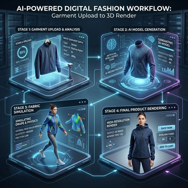 AI photoshoot workflow infographic