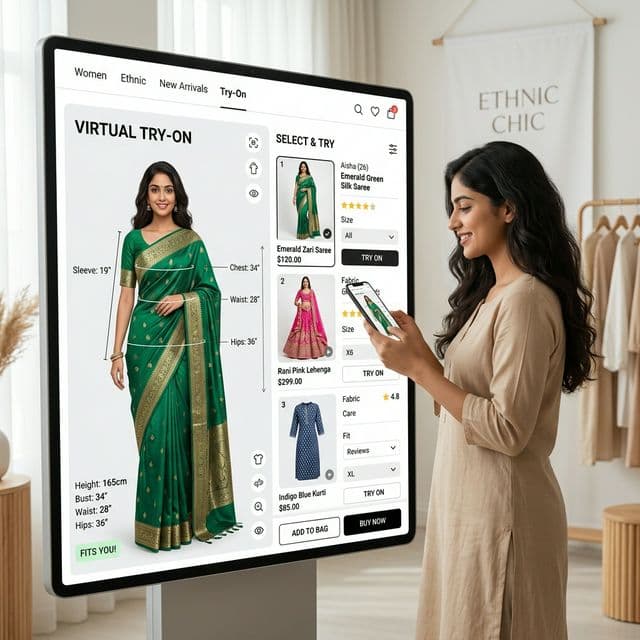 AI virtual try-on interface for ethnic fashion